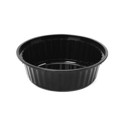 Black Base Round Container 32 Oz With Lids 150 Pieces
