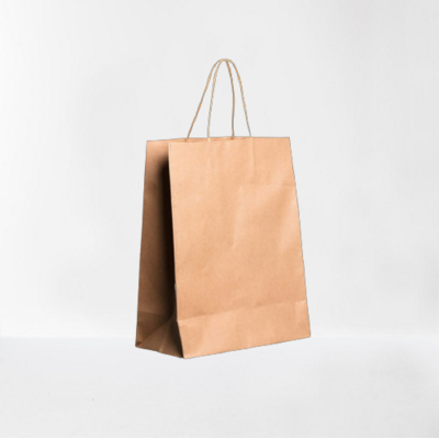 Paper Bag White Twisted Handle 29X15X29 Cm 250 Pieces
