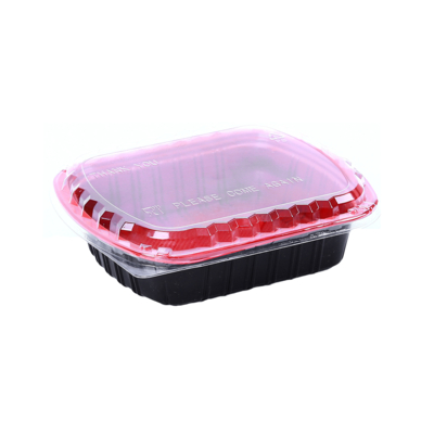 Red & Black Base Container 800 Ml With Lids 300 Pieces