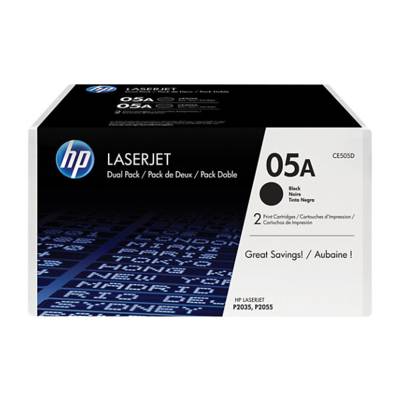 HP 05A 2-pack Black Original LaserJet Toner Cartridges
