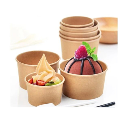 Brown Kraft Ice Cream Cup 4/6/8 Oz 1000 Pieces