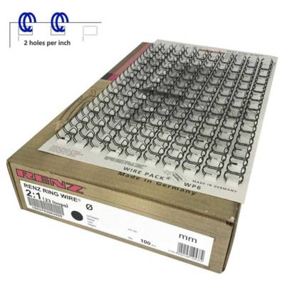 100-Piece Metal Binding Wire Black A4 2:1 9.5Mm 3/8"