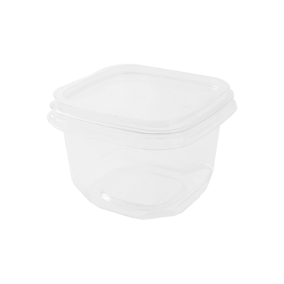 Deli Container With Lid Flat Square 16Oz - Pet 500 Pieces
