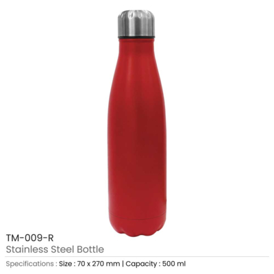 Red Colour Stainless Steel Travel Bottle