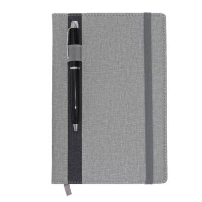 A5 NOTEBOOKS FABRIC LOOK WITH POCKETS