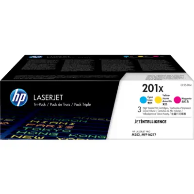 HP 201X 3-pack High Yield Cyan/Magenta/Yellow Original LaserJet Toner Cartridges