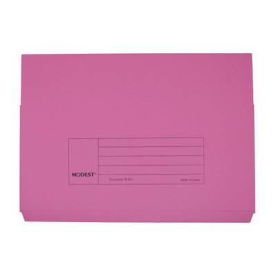 Modest Document Wallet File Folder, F4, 300Gsm, Red,Ms334,10/Pack
