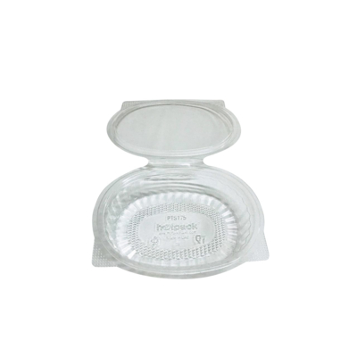Clear Oval Container 250 Ml With Hinged Lid 500 Pieces