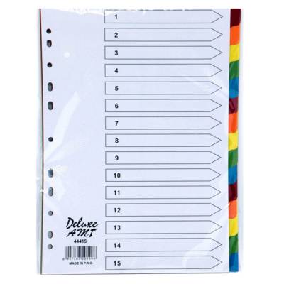 Deluxe Paper Divider, A4, 1-15 Color, 44415, 10Sets
