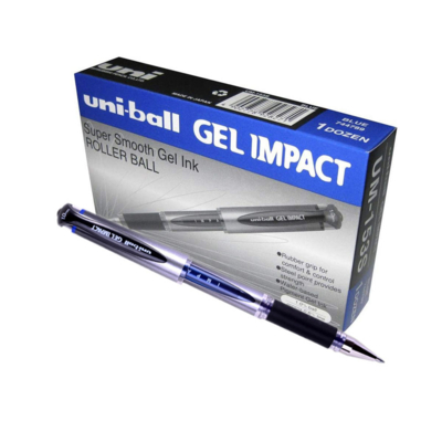 Uni Ball Gel Impact Um-153S, Roller Ball Pen,Blue,12/Pack
