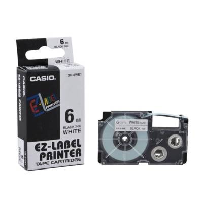 Casio Xr-6We1 Label Tape Cassette, 6Mm , Black On White
