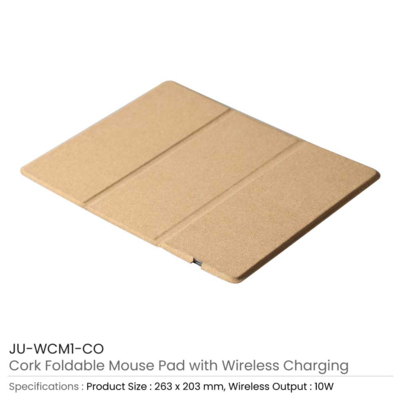 Cork Foldable Mouse Pads with Wireless Charging