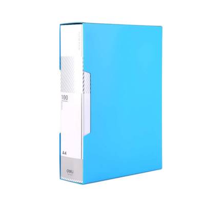Deli E5037, A4  Display Book, 100-Pockets , Blue