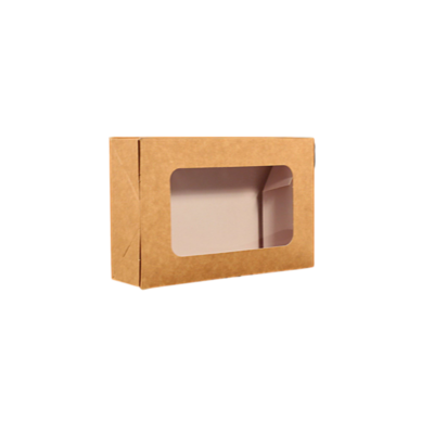 Kraft Rectangle Salad Box 17 X 11 Cm With Window 250 Pieces