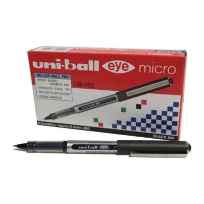 Uni Ball  Eye Micro Ub-150, Roller Ball Pen,Black,12/Pack