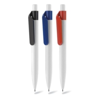 plastic pen with colored clip