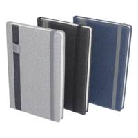 A5 NOTEBOOKS FABRIC LOOK WITH POCKETS