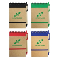 Recycled Notepads with Pen - Blue Colour