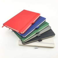 A5 Red PU Notebook with Pen Holder