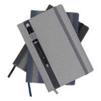 A5 NOTEBOOKS FABRIC LOOK WITH POCKETS