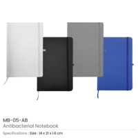 Black Colour A5 Size Anti-Bacterial PU Notebook