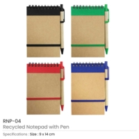 Recycled Notepads with Pen - Black Colour