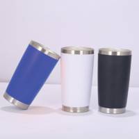 DOUBLE WALL TRAVEL TUMBLER MUGS WITH CLEAR LID