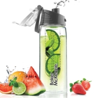 Water Bottle with Fruit Infuser - Transparent with Red Colour Cap