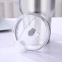 DOUBLE WALL TRAVEL TUMBLER MUGS WITH CLEAR LID