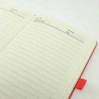 A5 White PU Notebook with Pen Holder