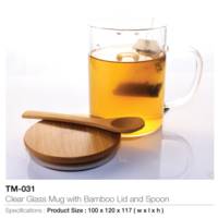Mugs with Bamboo Lid and Spoon