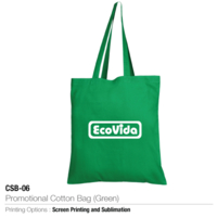 Green Colour Cotton Shopping Bags