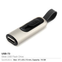 Slide Button USB 16GB with Strap