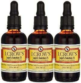 J.CROW'S® Lugol's Solution of Iodine 2% 2 oz Three Pack (3 Bottles)